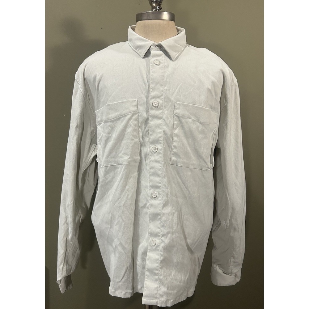 Lululemon Relaxed Fit Nylon Shirt Mens Sz 2XL Bone Long Sleeve Stretch Utility